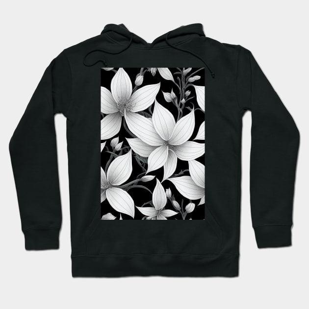 Beautiful Stylized White Flowers, for all those who love nature #171 Hoodie by Endless-Designs